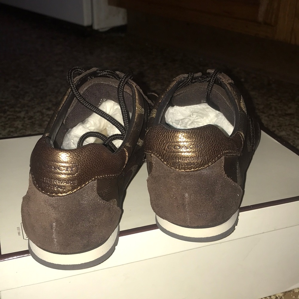 Coach Kate 12CM MET/MET/SD Metallic Bronze and Brown Sneakers - Picture 12 of 16